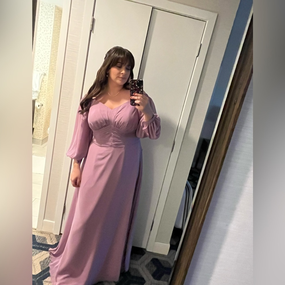 Wisteria Purple Strapless Bridesmaid Dress